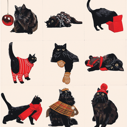 12 Black Cats of Christmas